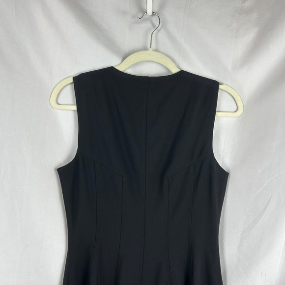 Theory Bonbi Dress Women 4 Black Above‎ Knee A Line Sleeveless Zipper Work Wool - Picture 8 of 10